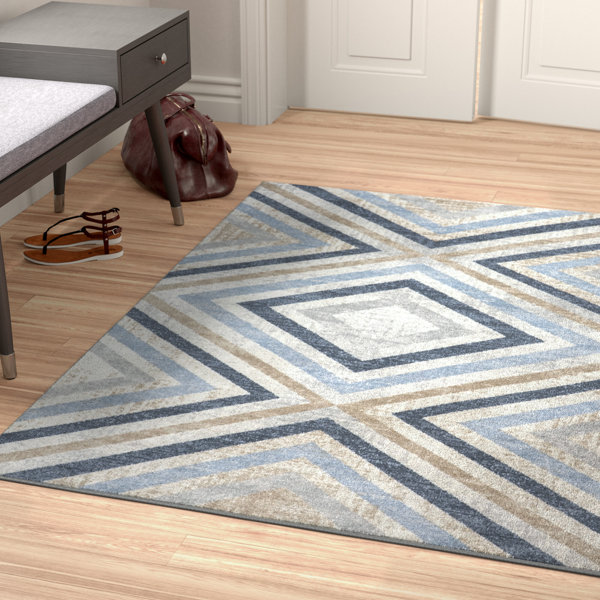 Foundstone™ Akari Transitional Diamond Machine Washable Area Rug